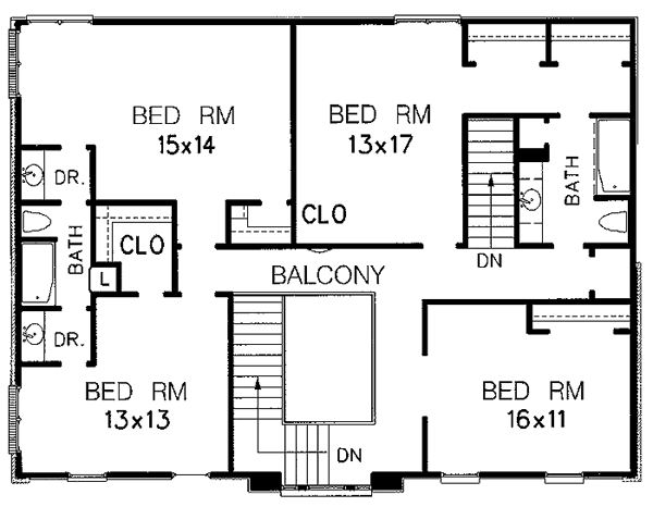 Southern Floor Plan - Upper Floor Plan #15-262
