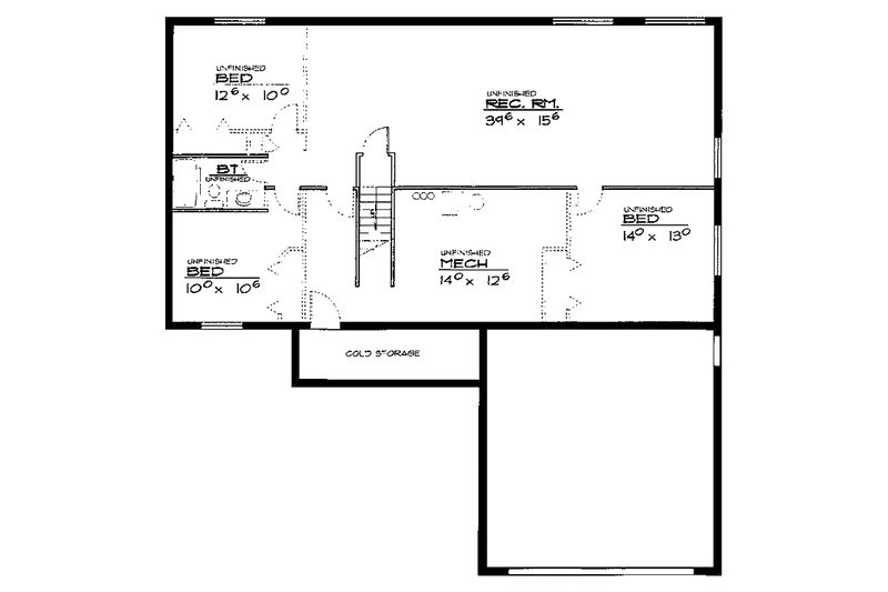 House Blueprint - Floor Plan - Upper Floor for Contemporary House Plan #308-249 - 3 bed, 2 bath