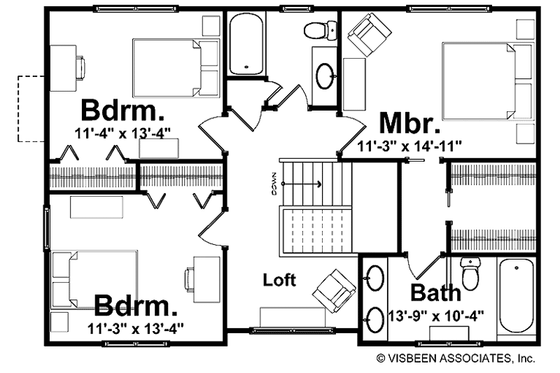 Home Plan - Floor Plan - Upper Floor for Country House Plan #928-162 - 3 bed, 2.5 bath