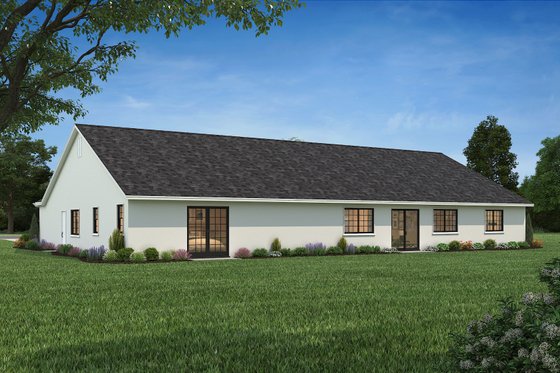 Exterior - Rear Elevation 1 for Ranch House Plan #1-689 - 4 bed, 2.5 bath