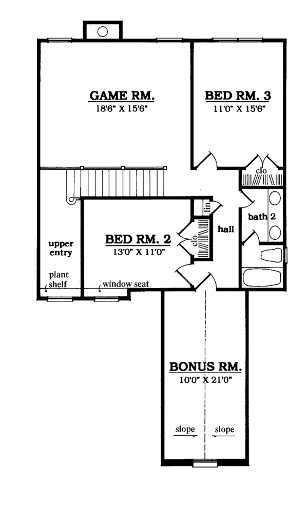 House Blueprint - Country Floor Plan - Upper Floor Plan #42-628