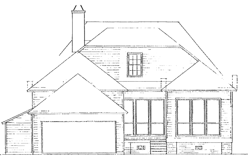 Architectural House Design - Exterior - Rear Elevation for Colonial House Plan #301-132 - 4 bed, 3 bath