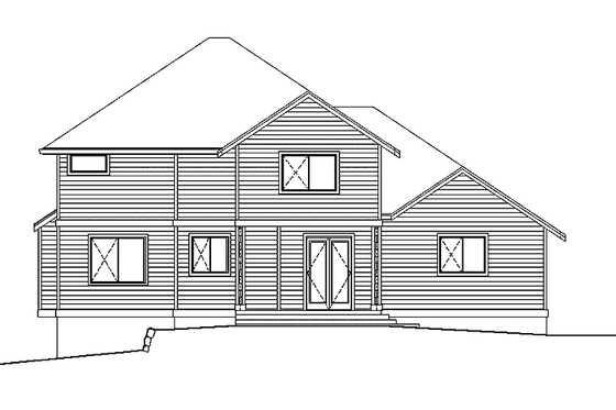 Exterior - Rear Elevation for Contemporary House Plan #951-8 - 4 bed, 3.5 bath