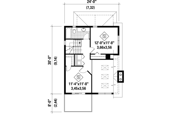 Floor Plan - Upper Floor for Cabin House Plan #25-4360 - 3 bed, 2 bath