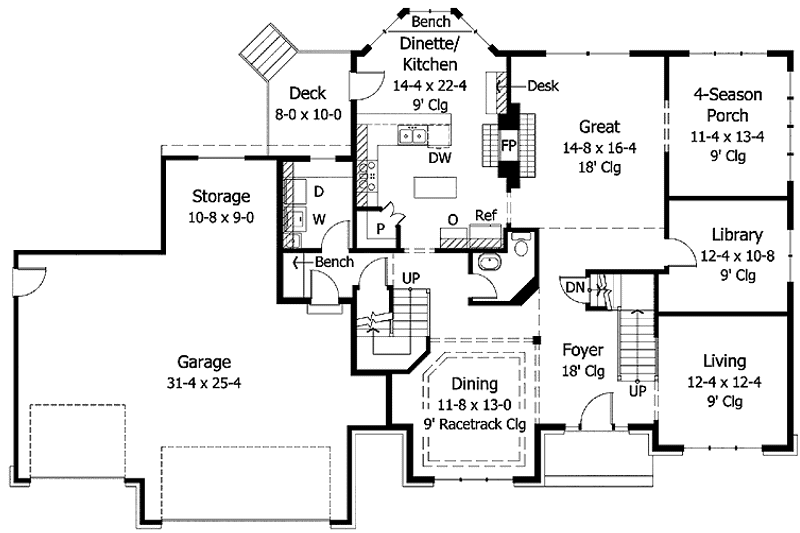 Dream House Plan - Floor Plan - Main Floor for Traditional House Plan #51-962 - 4 bed, 3.5 bath