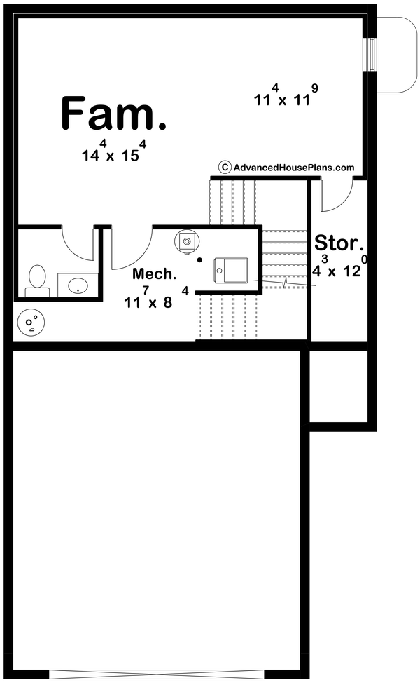 House Blueprint - Floor Plan - Lower Floor for Modern House Plan #455-785 - 3 bed, 2.5 bath