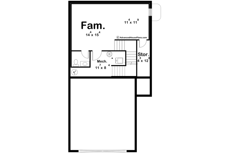 House Blueprint - Floor Plan - Lower Floor for Modern House Plan #455-785 - 3 bed, 2.5 bath