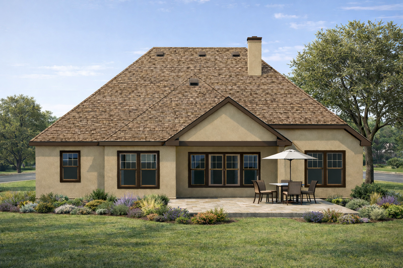 Architectural House Design - Exterior - Rear Elevation for European House Plan #20-1396 - 2 bed, 2 bath