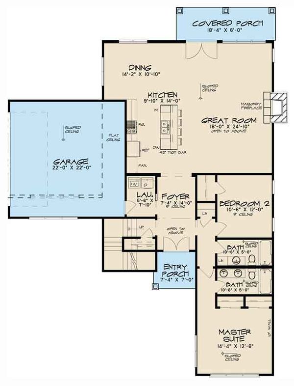 Dream House Plan - Contemporary Floor Plan - Main Floor Plan #17-3384