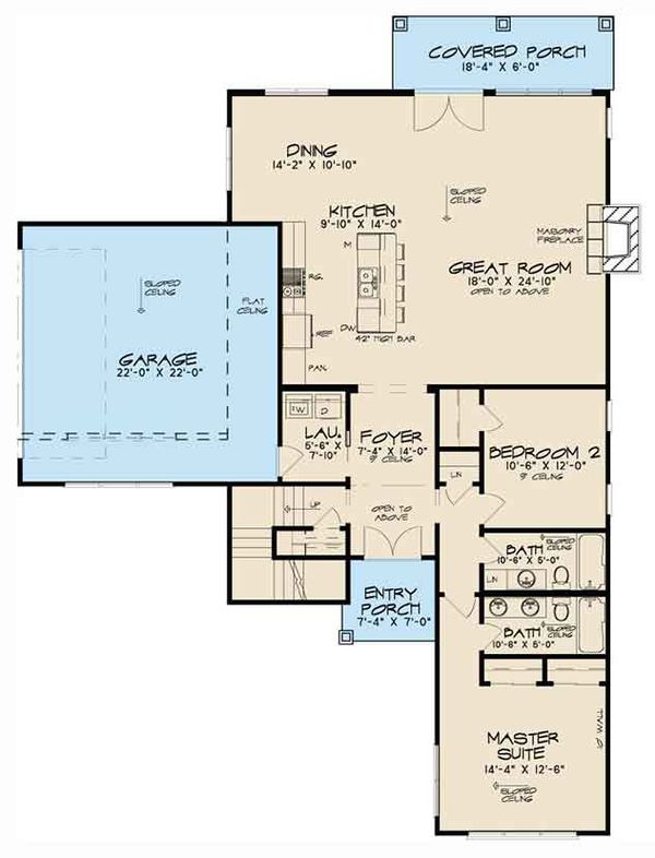 Home Plan - Contemporary Floor Plan - Main Floor Plan #17-3384