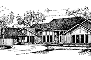 Contemporary Style House Plan - 3 Beds 2 Baths 5400 Sq/Ft Plan #72-788 Exterior 