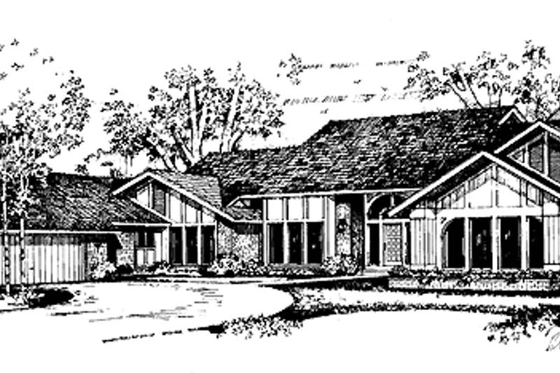 Home Plan - Exterior - Front Elevation 3 for Contemporary House Plan #72-788 - 3 bed, 2 bath