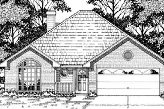 Exterior - Front Elevation for Traditional House Plan #42-154 - 3 bed, 2 bath