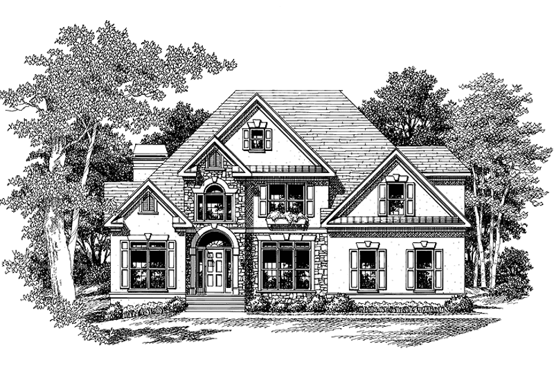 Home Plan - Exterior - Front Elevation 3 for European House Plan #927-64 - 3 bed, 2.5 bath