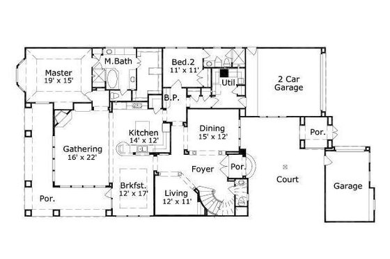 Floor Plan - Main Floor for Traditional House Plan #411-310 - 5 bed, 4.5 bath