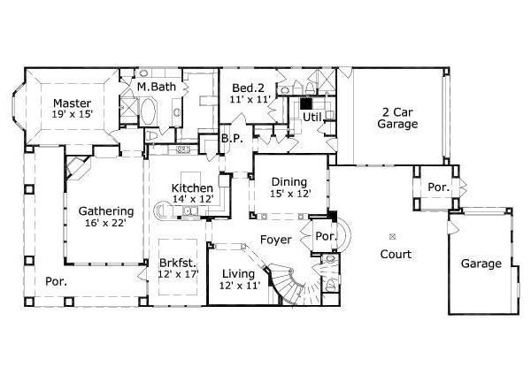 Traditional Floor Plan - Main Floor Plan #411-310