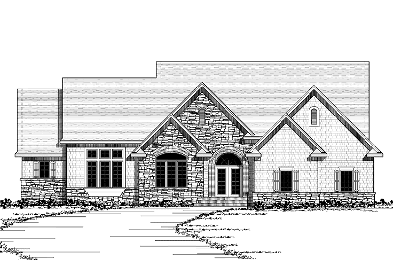 Home Plan - Exterior - Front Elevation 3 for Ranch House Plan #51-684 - 3 bed, 3 bath