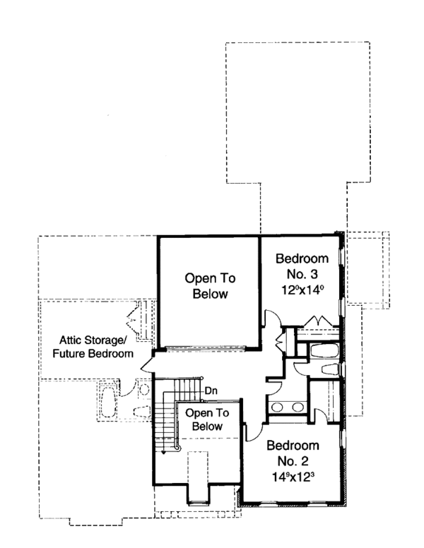 Architectural House Design - Colonial Floor Plan - Upper Floor Plan #429-161