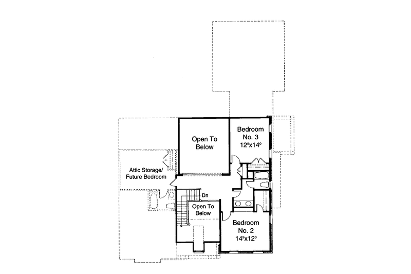 Dream House Plan - Floor Plan - Upper Floor for Colonial House Plan #429-161 - 3 bed, 2.5 bath