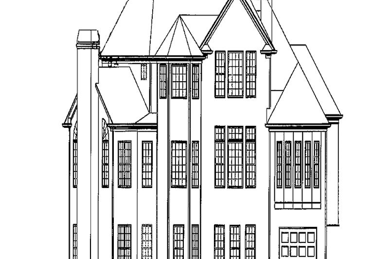 House Blueprint - Exterior - Rear Elevation for Traditional House Plan #54-331 - 5 bed, 5.5 bath