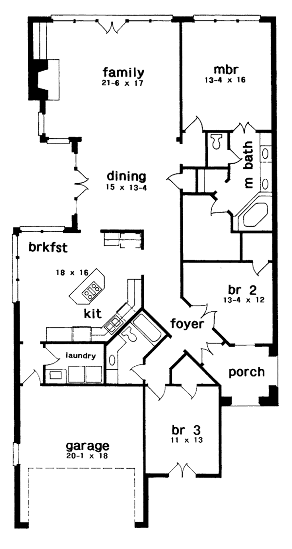 Home Plan - Country Floor Plan - Main Floor Plan #301-130