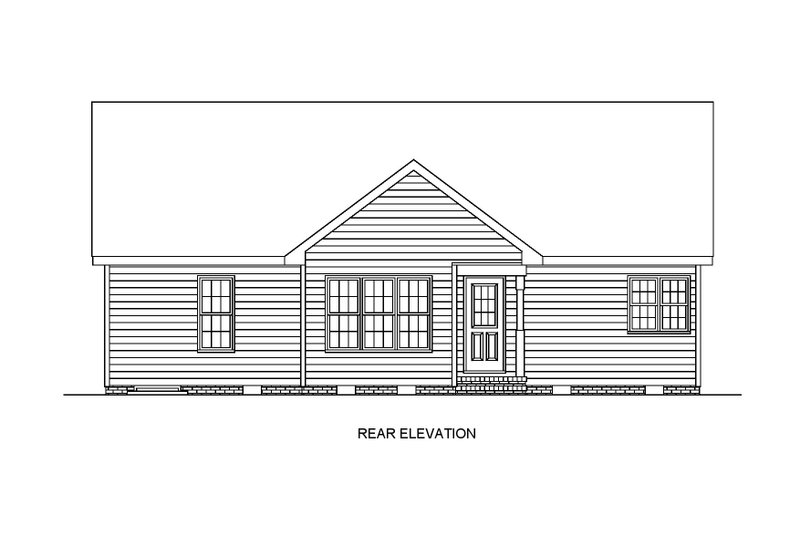 Dream House Plan - Exterior - Rear Elevation for Traditional House Plan #54-606 - 3 bed, 2 bath