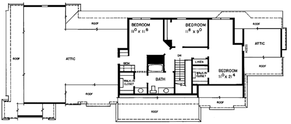 House Blueprint - Country Floor Plan - Upper Floor Plan #72-862