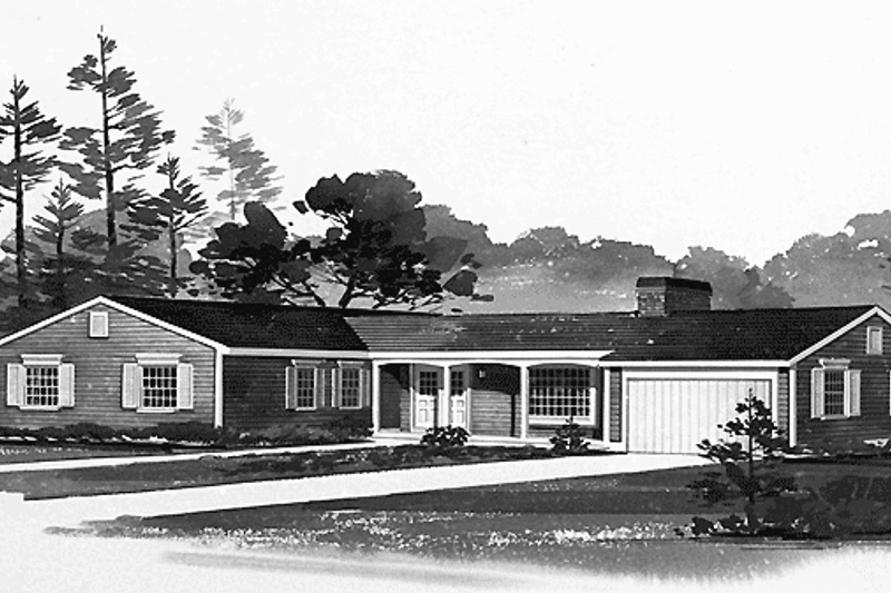 House Design - Ranch Exterior - Front Elevation Plan #72-490