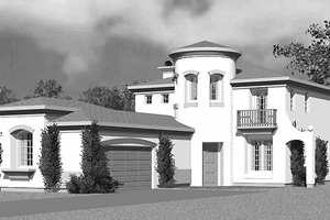 Architectural House Design - Exterior - Front Elevation for Mediterranean House Plan #72-1123 - 3 bed, 2.5 bath