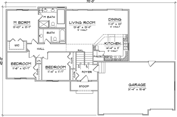 Architectural House Design - Traditional Floor Plan - Main Floor Plan #981-1