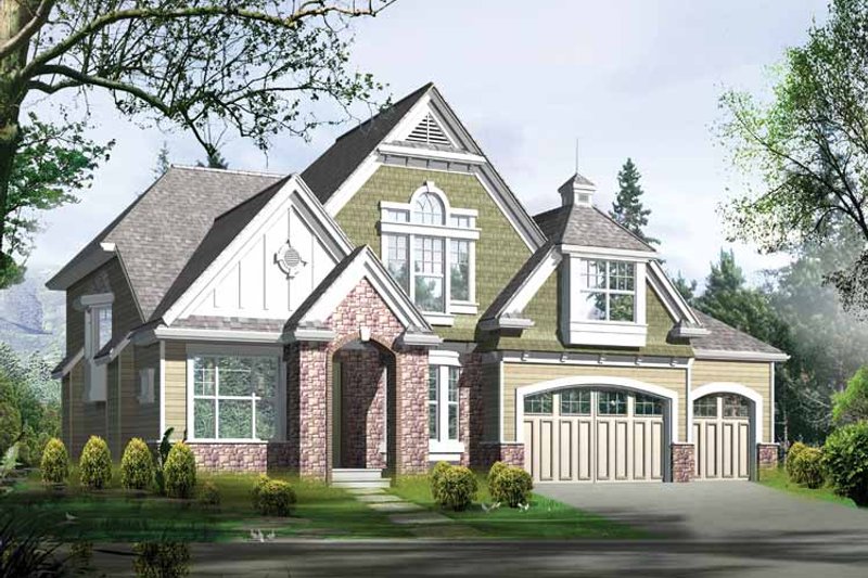 Architectural House Design - Country Exterior - Front Elevation Plan #132-307