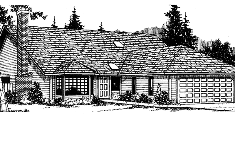 House Blueprint - Traditional Exterior - Front Elevation Plan #303-466