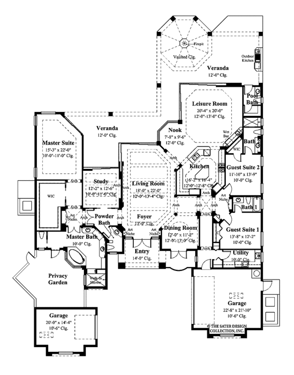 Dream House Plan - Mediterranean Floor Plan - Main Floor Plan #930-415