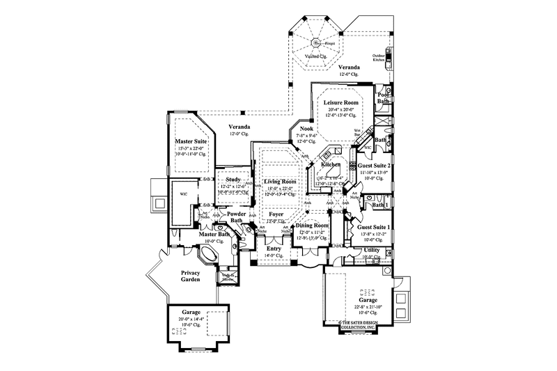 Home Plan - Floor Plan - Main Floor for Mediterranean House Plan #930-415 - 3 bed, 3 bath
