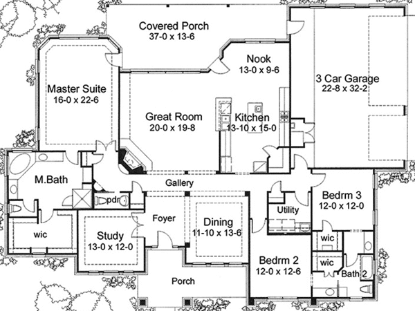 Architectural House Design - Country Floor Plan - Main Floor Plan #120-202