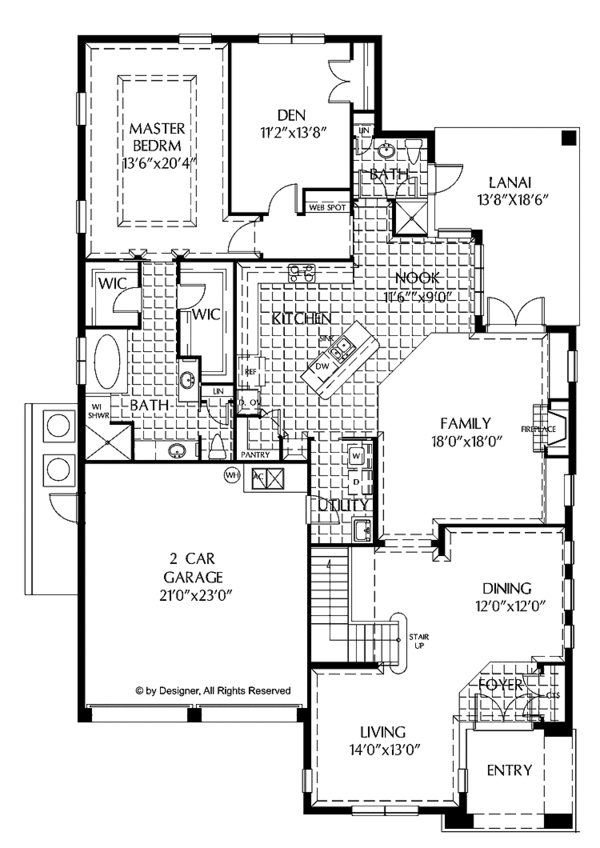 Dream House Plan - Mediterranean Floor Plan - Main Floor Plan #999-173