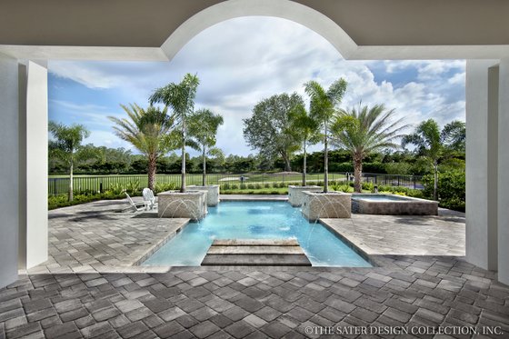 Exterior - Rear Elevation 1 for Mediterranean House Plan #930-444 - 3 bed, 3.5 bath