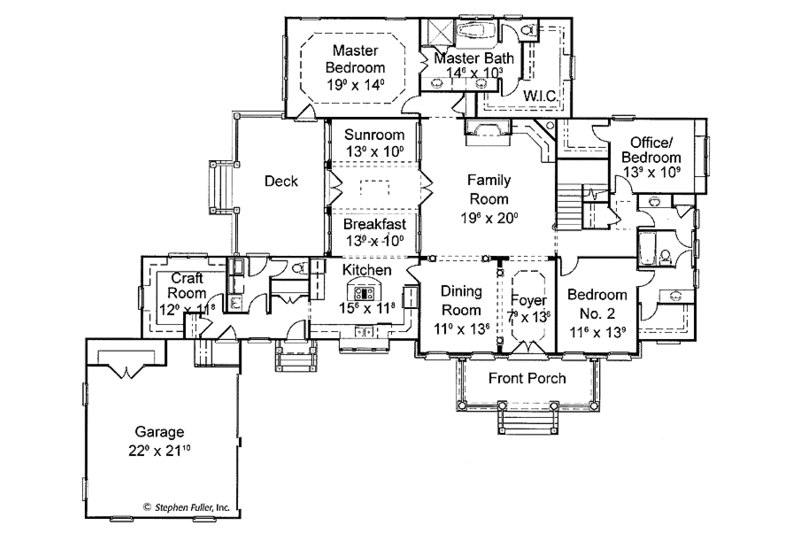 Home Plan - Floor Plan - Main Floor for Classical House Plan #429-248 - 3 bed, 2.5 bath