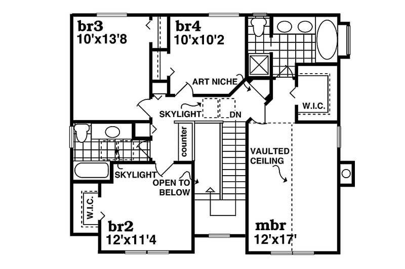 Dream House Plan - Floor Plan - Upper Floor for Victorian House Plan #47-945 - 4 bed, 2.5 bath