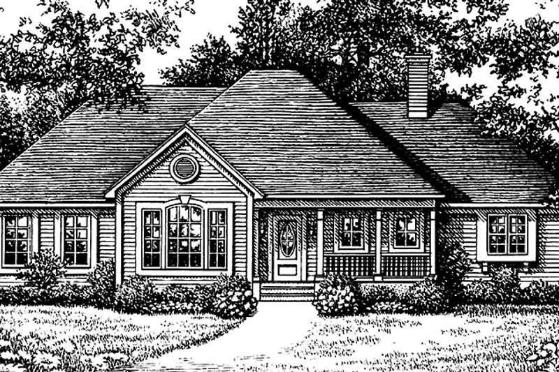 House Blueprint - Country Exterior - Front Elevation Plan #406-9652