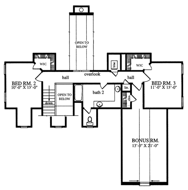 Dream House Plan - Country Floor Plan - Upper Floor Plan #42-692