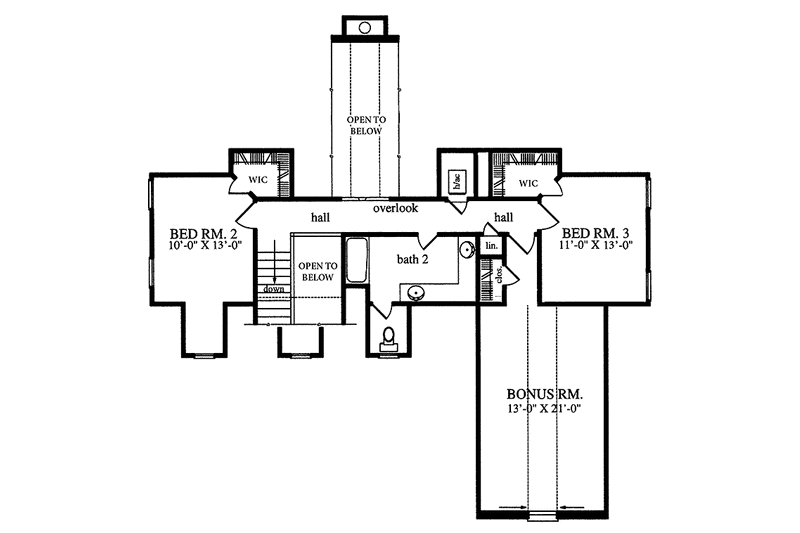 Home Plan - Floor Plan - Upper Floor for Country House Plan #42-692 - 3 bed, 2.5 bath