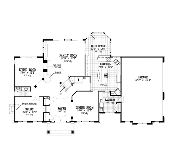 Dream House Plan - Contemporary Floor Plan - Main Floor Plan #953-52