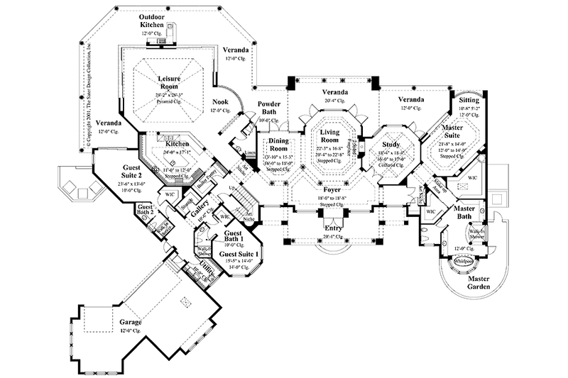 House Plan Design - Floor Plan - Main Floor for Mediterranean House Plan #930-323 - 4 bed, 4.5 bath