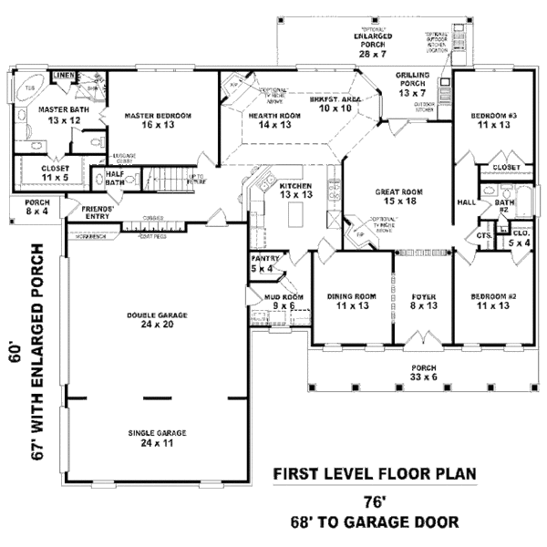Traditional Floor Plan - Main Floor Plan #81-13826