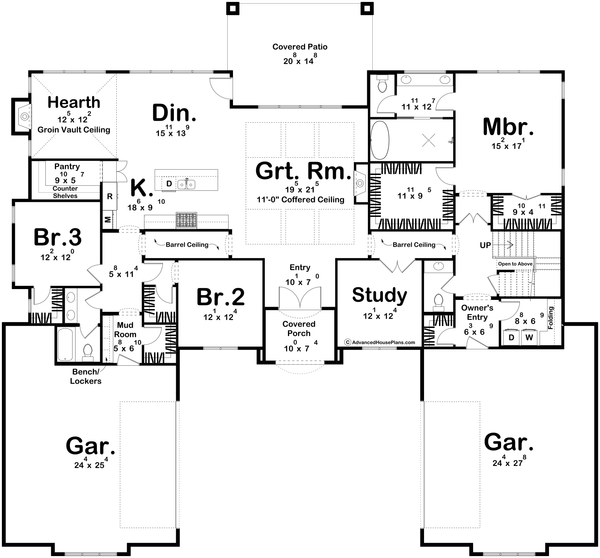 House Blueprint - Modern Floor Plan - Main Floor Plan #455-518