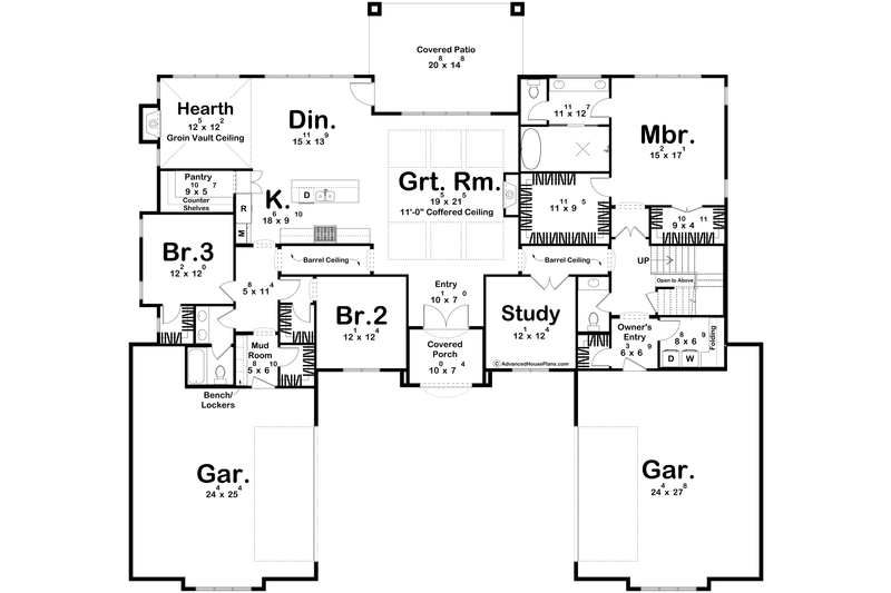 House Plan Design - Floor Plan - Main Floor for Modern House Plan #455-518 - 3 bed, 2.5 bath