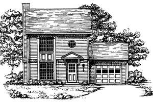 Colonial Exterior - Front Elevation Plan #30-221