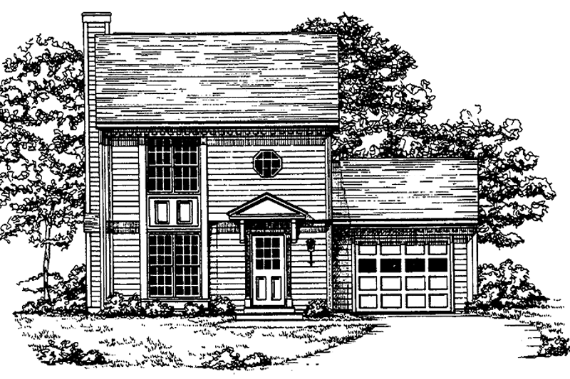 Architectural House Design - Colonial Exterior - Front Elevation Plan #30-221