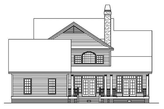 Exterior - Rear Elevation 2 for Country House Plan #929-502 - 4 bed, 2.5 bath